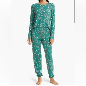 Nordstroms brushed back pajamas Christmas pajamas candy cane size xs